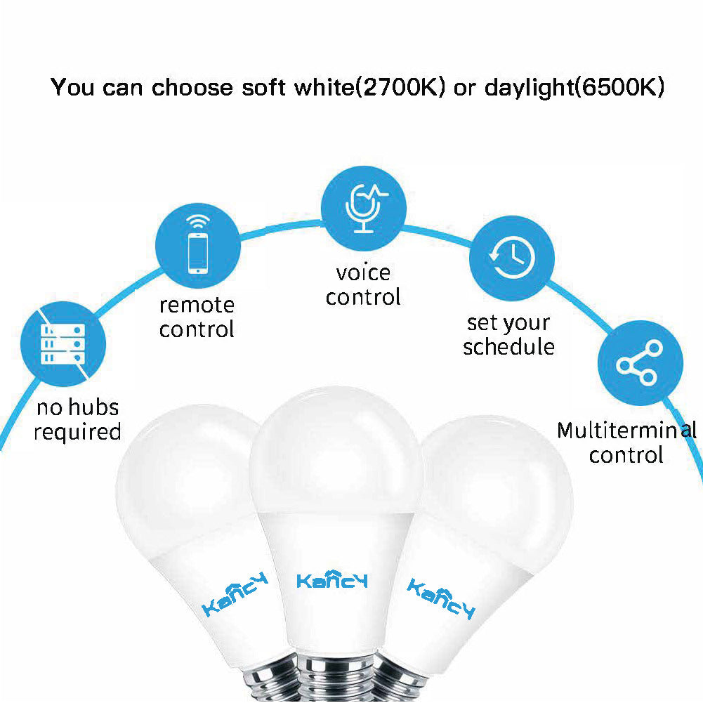 WiFi Smart Light Bulb LED Lamp 10W Cool Warm White Powered by Kancy